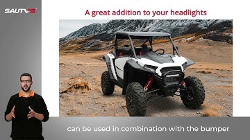 SAUTVS Black Mesh Grille with LED Spotlight Accent Light Bar for Polaris RZR XP 1000 XP 4 1000 2024+