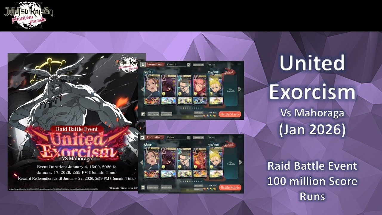 United Exorcism Vs Mahoraga (January 2026) 100 million Score Runs