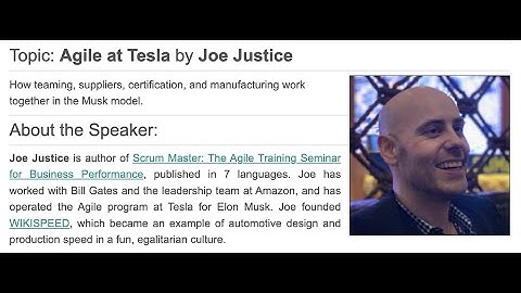 Joe Justice - Agile at Tesla - Agile New England Feb 03 2022