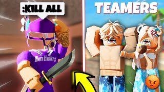 BEATING TEAMERS with ADMIN COMMANDS in MM2.. 😂  (Murder Mystery 2) *Voice Chat*
