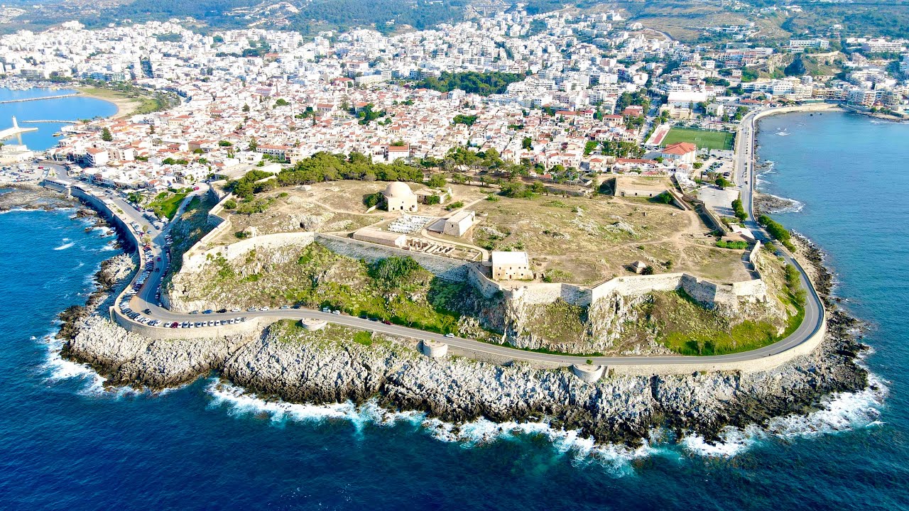 Fortezza Fortress, Rethymno, Crete - drone view (4K)