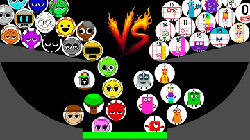 ONLY 1% CHANCE TO WIN! 20 Numberblocks vs 20 Sprunki Marble Race Tournament in Algodoo