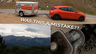 HOW MUCH WEIGHT CAN THE VELOSTER TOW? | Towing A UHAUL TRAILER Through KEBLER PASS! Will This Work??