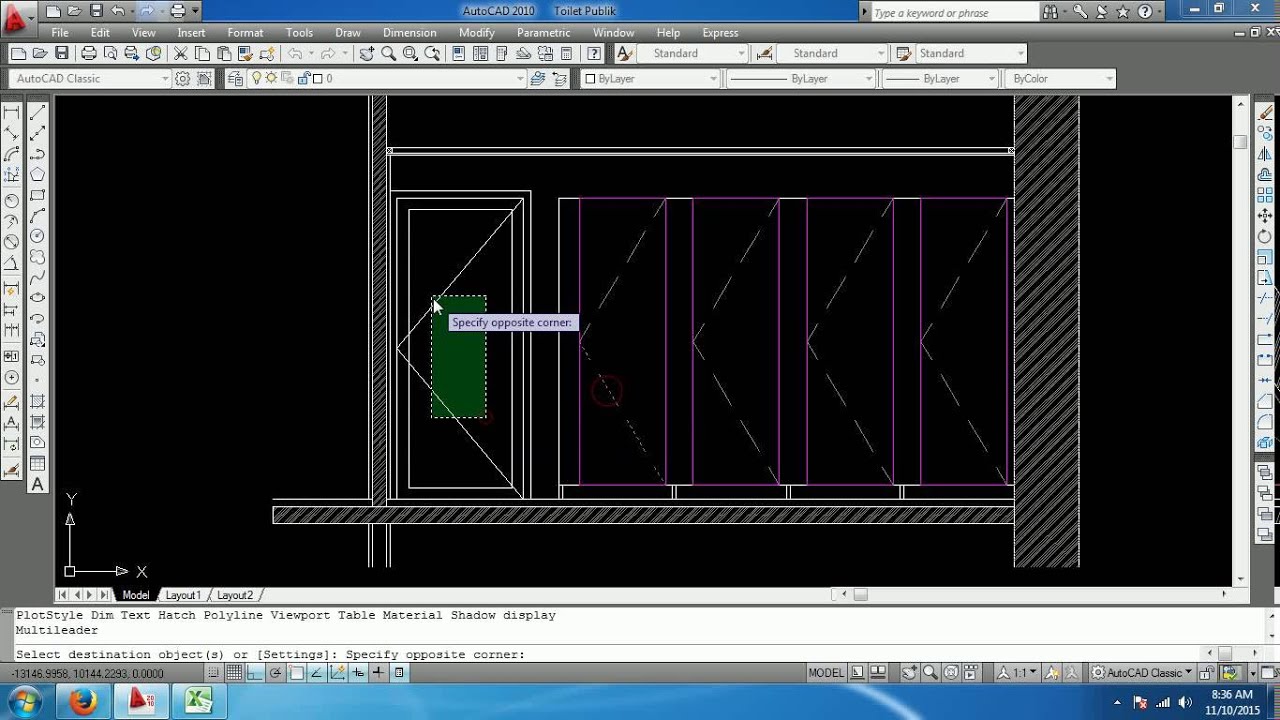 Tutorial Autocad Section Detail Desain Toilet Public Sanitary Toto