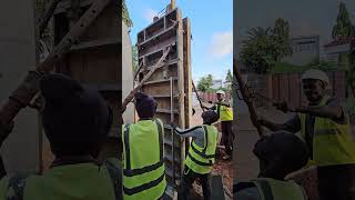 Concreting of gatehouse columns Part 4 #africa #ghana #construction #site #concreting