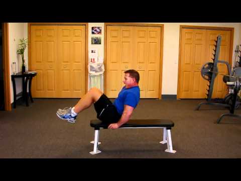 On Bench Knee Curl-Up for Six Pack Abs & Toned Sto...