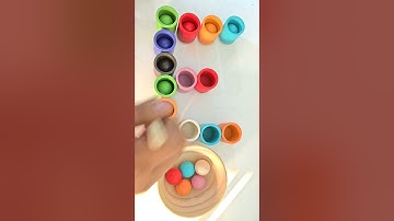 Satisfying color sorting ASMR! satisfying #woodenball#asmrvideos #relaxingsounds#colorsorting#viral