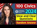 2024 Random 100 Civics Questions and Answers | U.S. Citizenship Interview 2024 | Slow Easy Answer