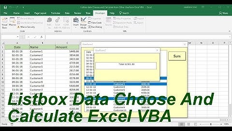 Listbox Data Choose And Calculate Excel VBA