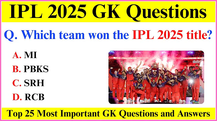 IPL 2025 Current Affairs | Sports Current Affairs 2025 | IPL Current Affairs 2025 | Mcq Mastery