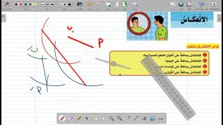 الانعكاس في مستقيم . حل تمارين كتاب المعاصر جزء 1 الصف الاول الاعدادي الترم الثاني