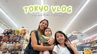 Japan Vlog: Taking the red eye flight with 3 kids + 711 run + travel tips!