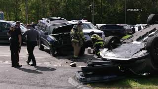 2 CAR CRASH LEAVES ONE TRAPPED IN QUAKERTOWN