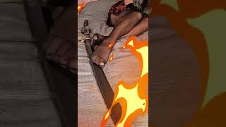 Black Nylon Hosed Feet With Reinforced Toes On A Katana