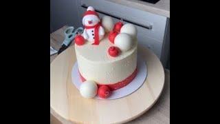 МК  Часть 3⛄️🎄 ОФОРМЛЕНИЕ  НОВОГОДНЕГО ТОРТА 🎄⛄️Ответы на Вопросы от Екатерины Савкиной