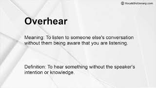 Overhear Meaning