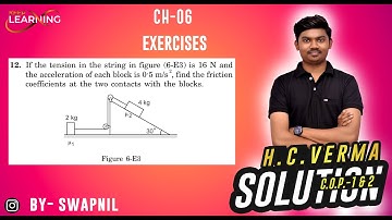 If the tension in the string in figure (6-E3) is 16 N and the acceleration of each block is 0.5 m/s
