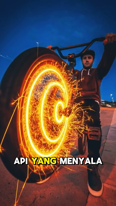 Trik foto sepeda dengan roda api😮