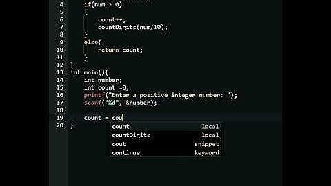 #shorts #rookieprogrammer C program to count digits of a number using recursion