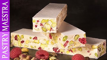 Pistachio and Raspberry Nougat (Firm Nougat) | Pastry Maestra