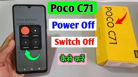 Poco C71 Phone Switch Off Kaise Kare | How to power on-off setting in poco c71