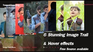 Details 6 Stunning Image Trail & Hover effects ||HTML, CSS, JS,  Animatios with free source code, Projec#13 Update
