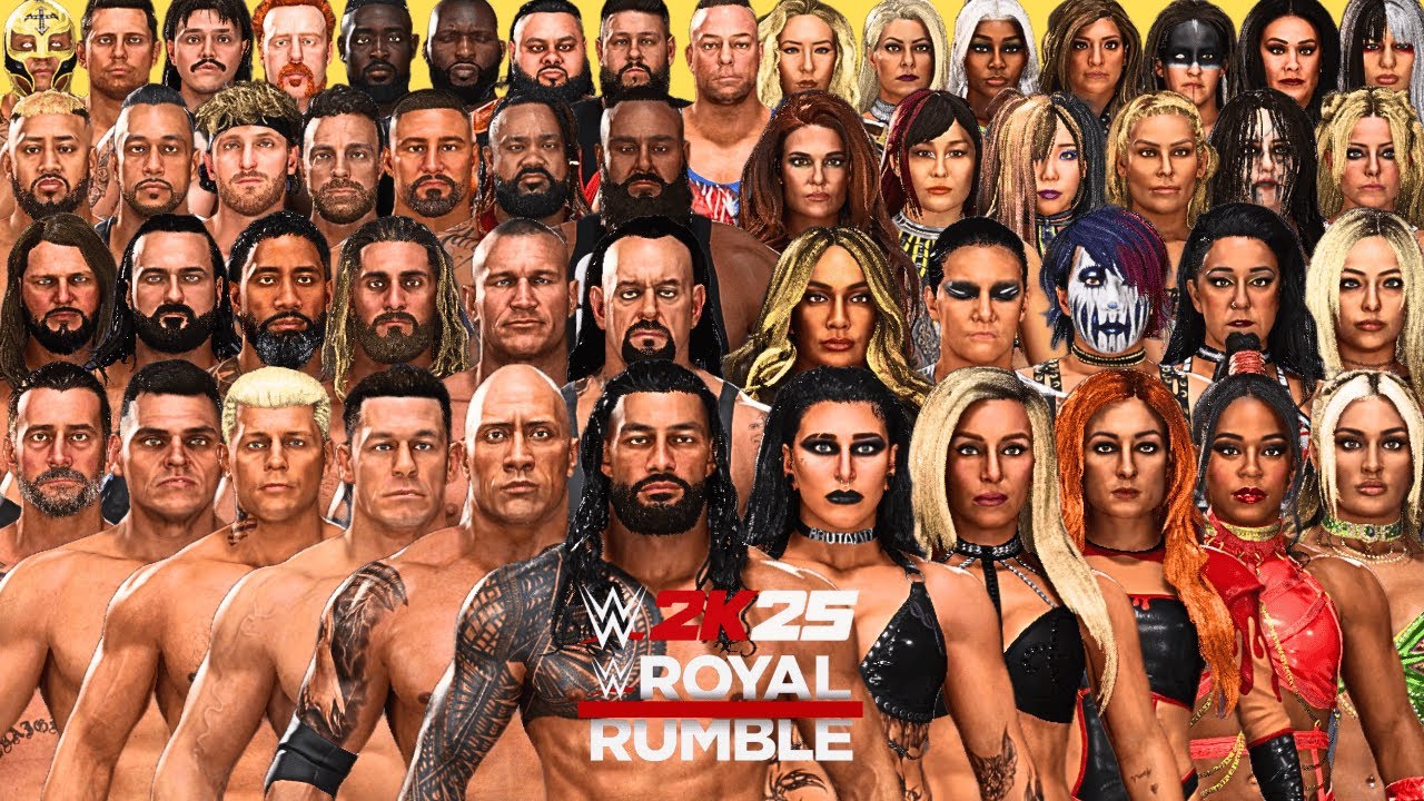 WWE 2K25 - 100 MEN/WOMEN Royal Rumble Match!