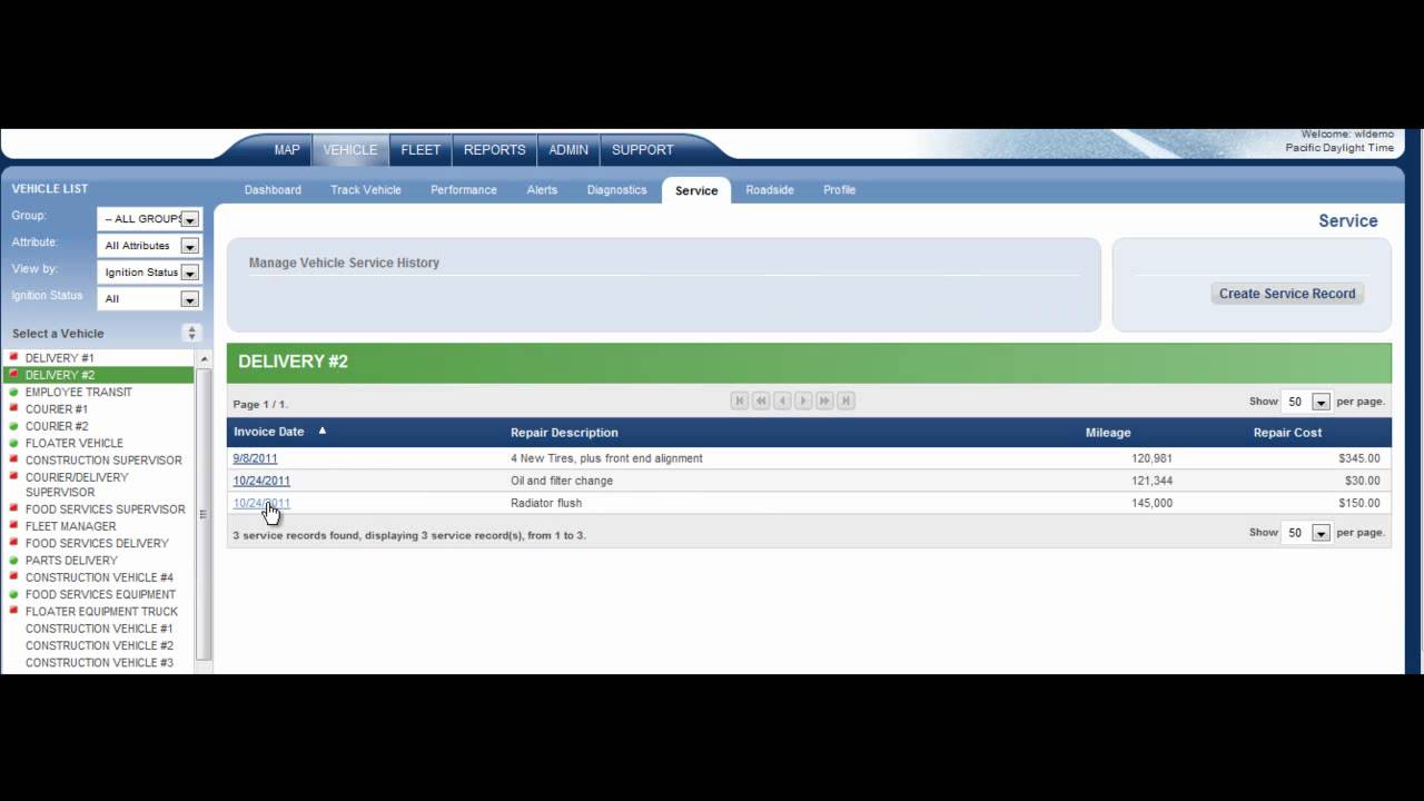 Networkfleet OnDemand Tutorial Service Records YouTube