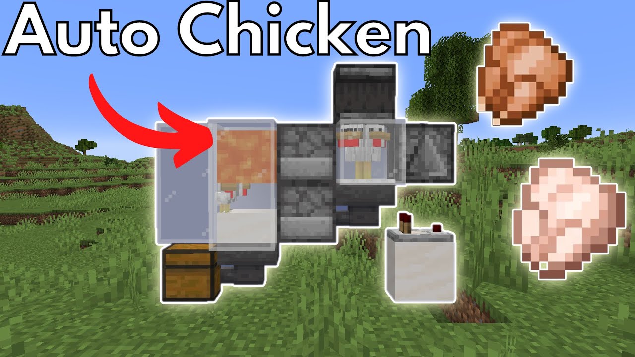 Automatic Cooked Chicken Farm - Easy 1.19 Minecraft Tutorial