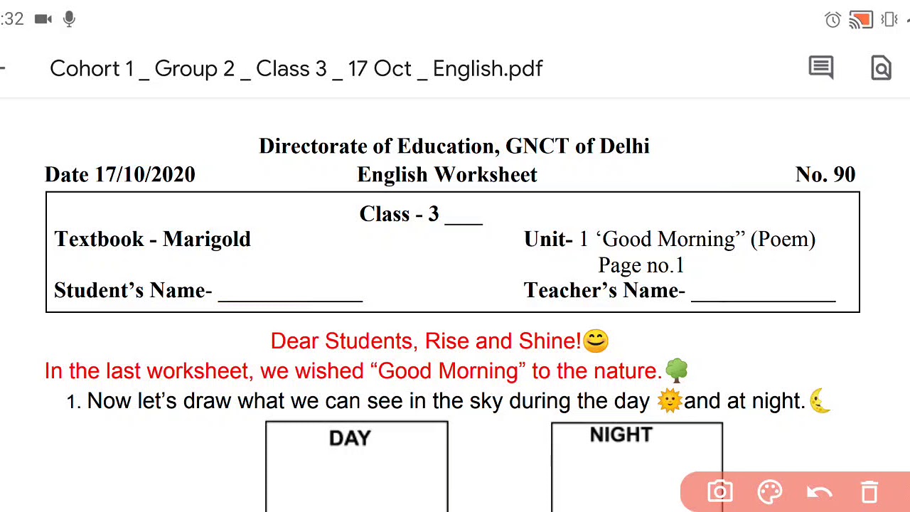 doe worksheet 90 class 3 - YouTube