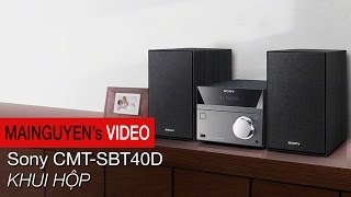 Sony Bluetooth Micro Hi-Fi Stereo Sound System with MP3 CD Player, Sleep Timer, Alarm Clock, USB & AUX Input, Remote Control Khui hộp dàn Sony Hi-Fi Mini System CMT-SBT40D - www.mainguyen.vn