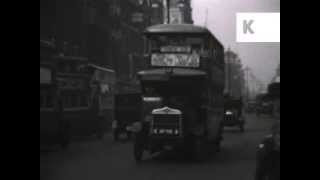 Late 1920s, Early 1930s London Street Scene, Buses, Rare Home Movie Footage