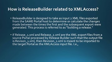 How is ReleaseBuilder related to XMLAccess?
