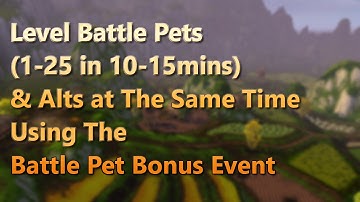 Level Battle Pets 1-25  in 10 -15 mins and Alts at The Same Time Using The Battle Pet Bonus Event