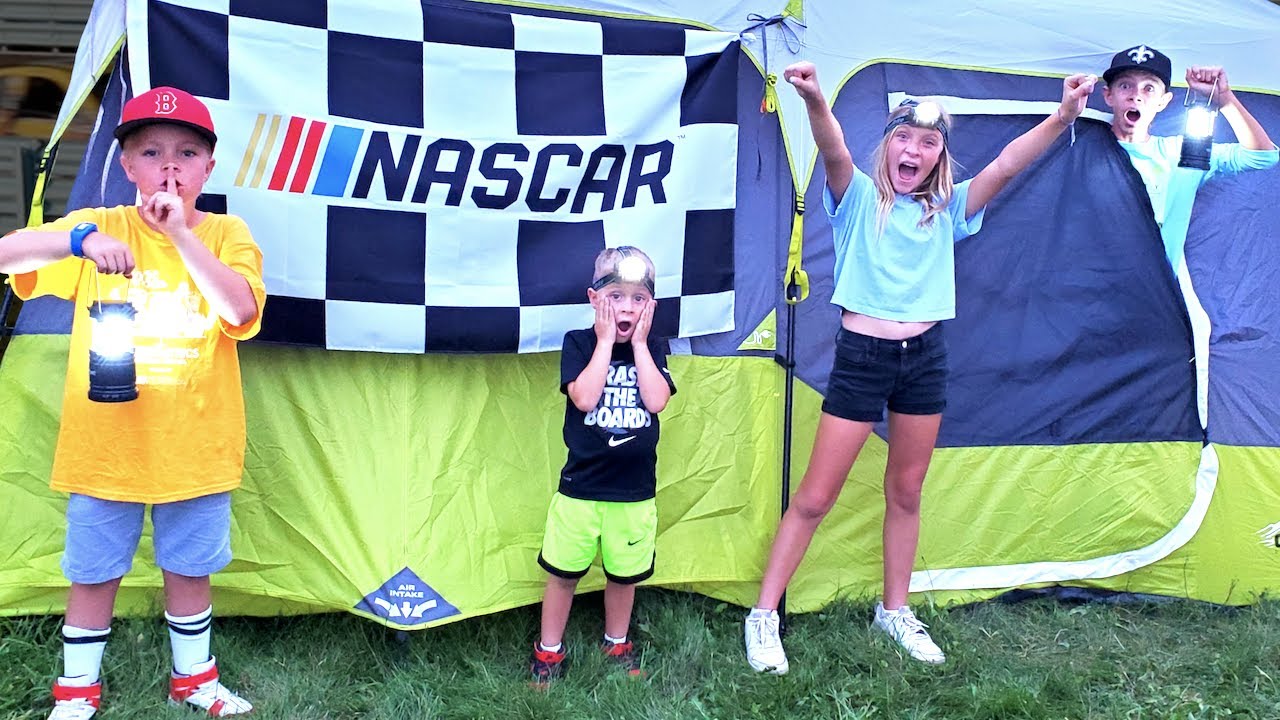 WE SLEPT ON A NASCAR RACE TRACK!