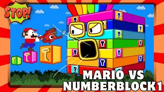 Mario and Numberblocks 1 vs The Giant Rainbow Zombie Numberblocks Maze 🎮 Mario Games Reacts