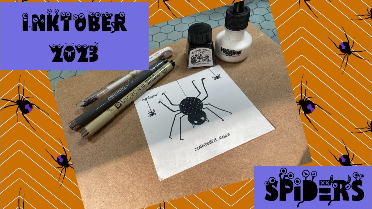 INKTOBER 2023 DAY 2 "SPIDERS" - YouTube