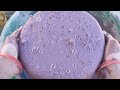 ASMR - purple gritty mud dirt water crumbling dipping mixing dusty satisfying 🩷✨
