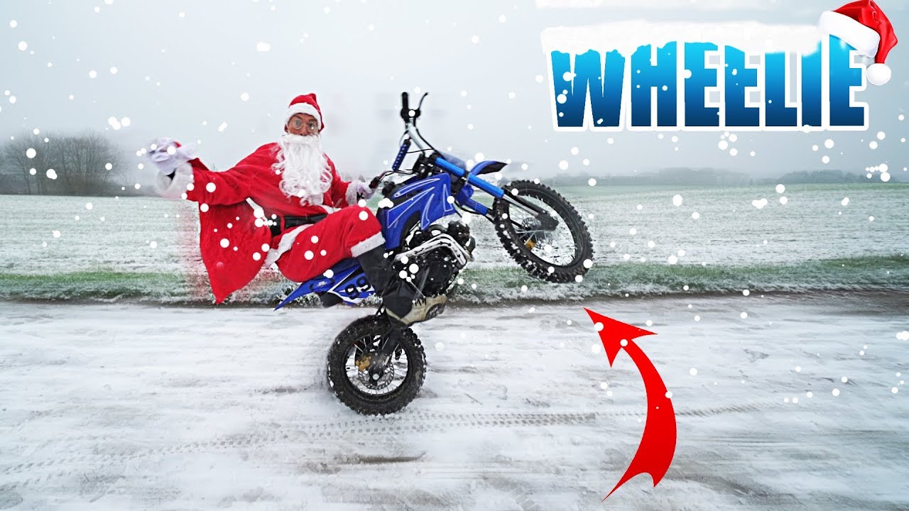 Weihnachtsmann macht WHEELIE auf einem Kinder Dirtbike | 1. Advent Verlosung