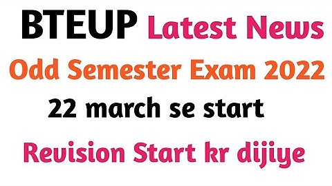 BTEUP ODD SEMESTER EXAM 2022 || MARCH 2022 || #engineersstudy #bteup