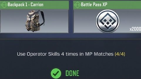 Call Of Duty Mobile Use Operator Skills 4 times in MP Matches Task Complete