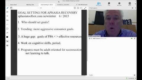 Bill Connors discusses  "Goal Setting for Aphasia Recovery".