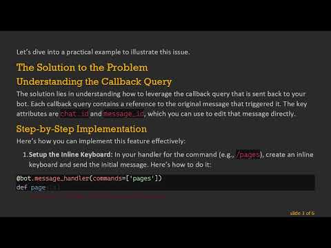 How to Edit Messages in Telebot Using Callback Data