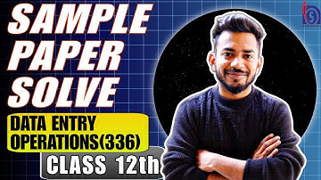 NIOS Class 12th Data Entry Operation (336) Question Paper Solved ||  NIOS Class 12th