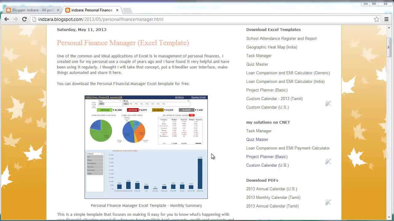 Personal Finance Manager (Excel template) - YouTube