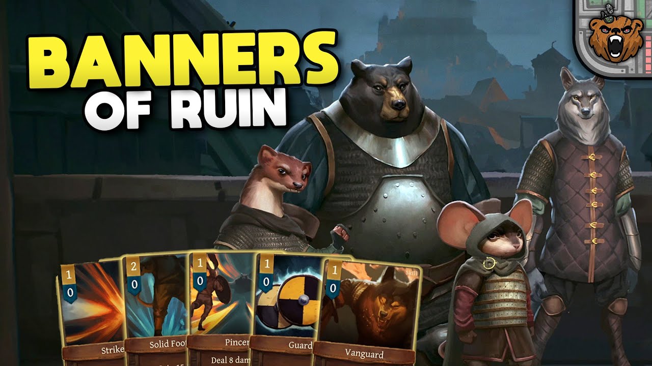 Lutas de rua com animais e cartas! Banners of Ruin Jogo Rápido