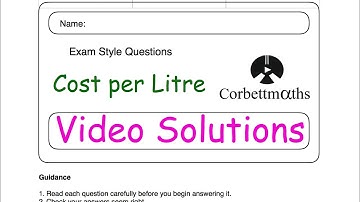 Cost Per Litre Answers - Corbettmaths