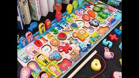 Bộ Đồ Chơi Câu Cá Và Ghép Số Học Đếm 63 Chi Tiết Cho Bé
