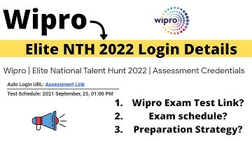 Wipro Elite NTH 2022 Exam Link | Credentials | When Exam | Important Guidelines | Preparation