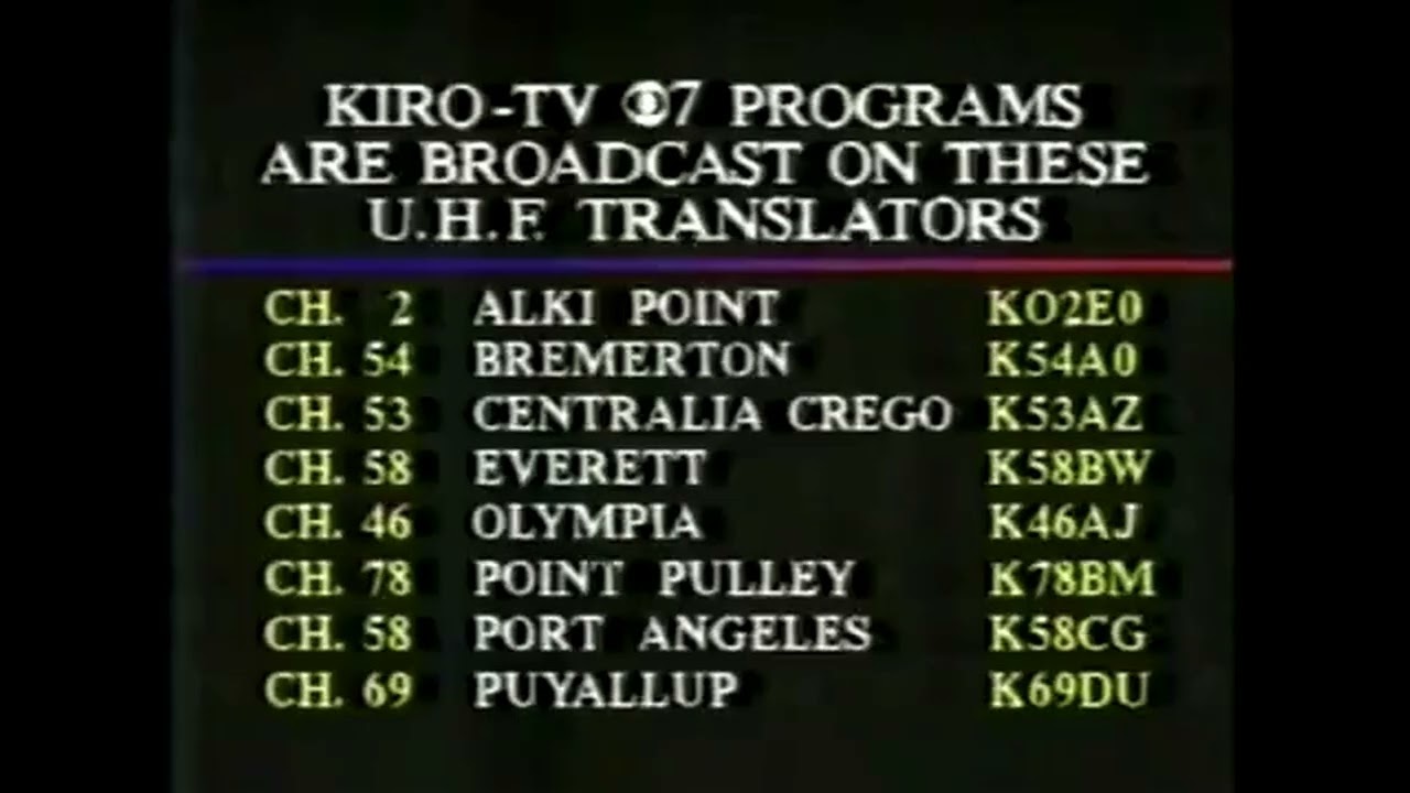 KIRO (CBS) Station ID (Year Unknown)